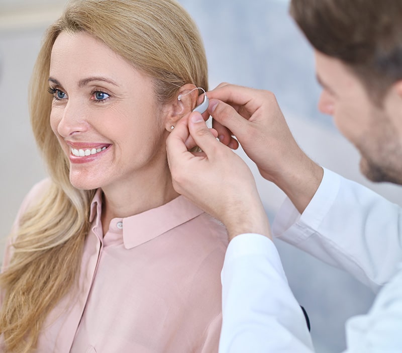 setting up a hearing aid
